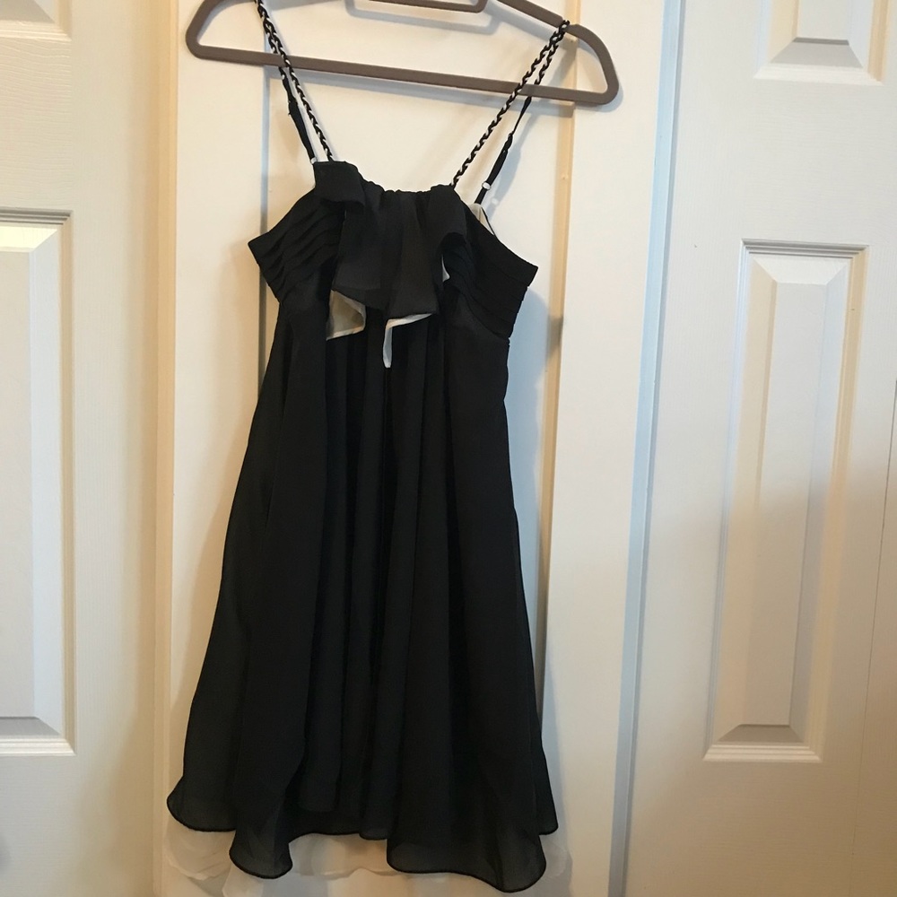 Braided Straps Black Dress